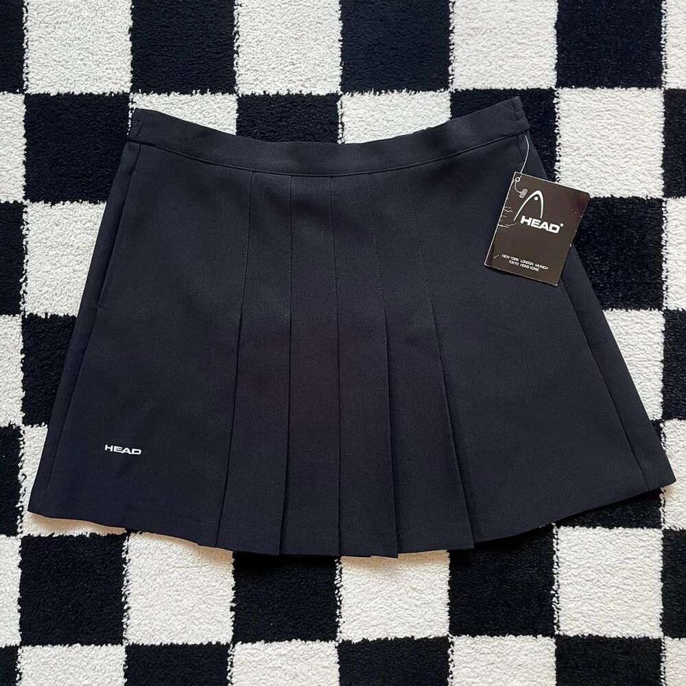 NWT Vintage 80s Head Black Pleated Skirt
